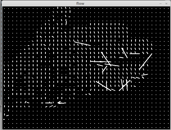 The motion vectors from waving a hand in front of the Raspberry Pi Robot's camera (no really, squint a bit...)